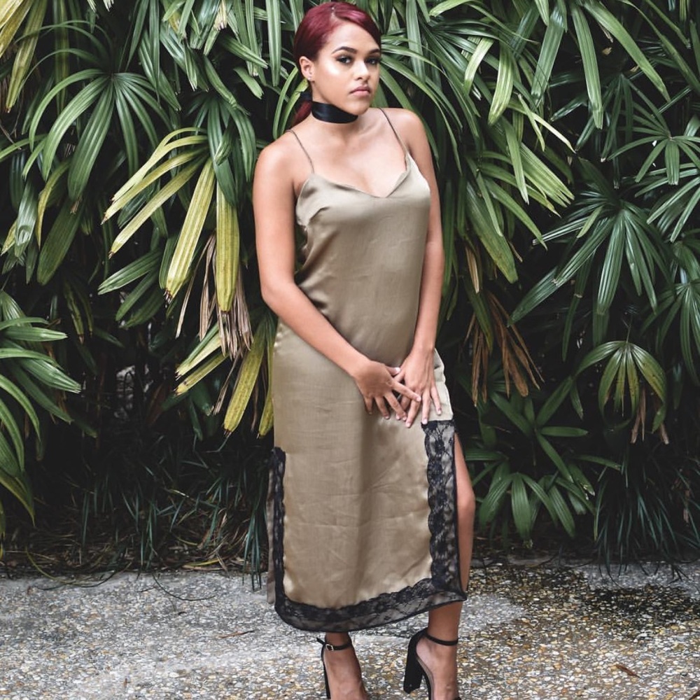 Olive lace Dress